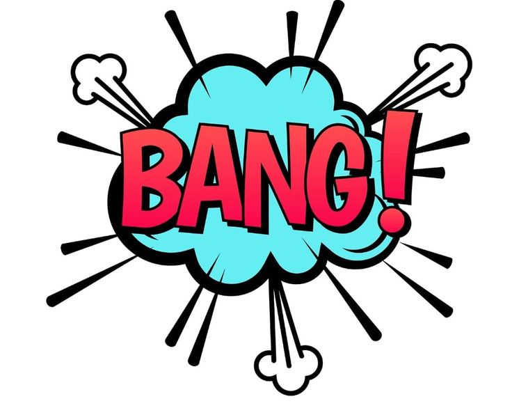 onomatopée BANG ET POINT D'exclamation