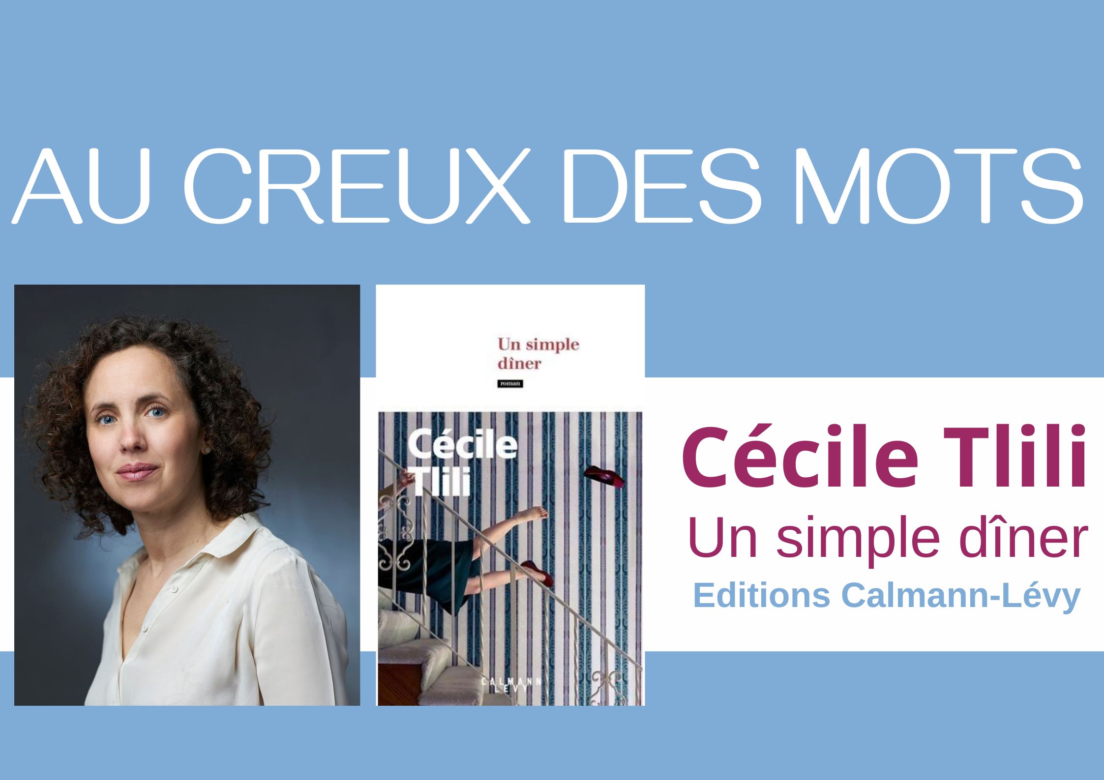portrait de femme et couverture de livre
