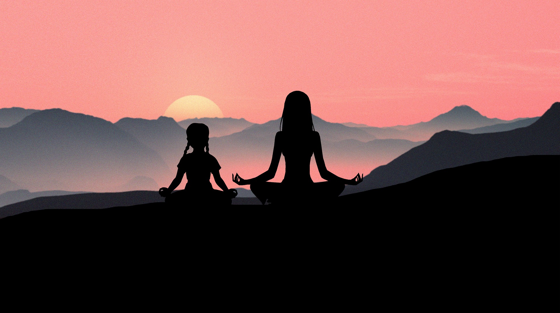 silhouettes enfants et femmes