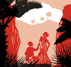 affiche Carmen en gravure sur bois