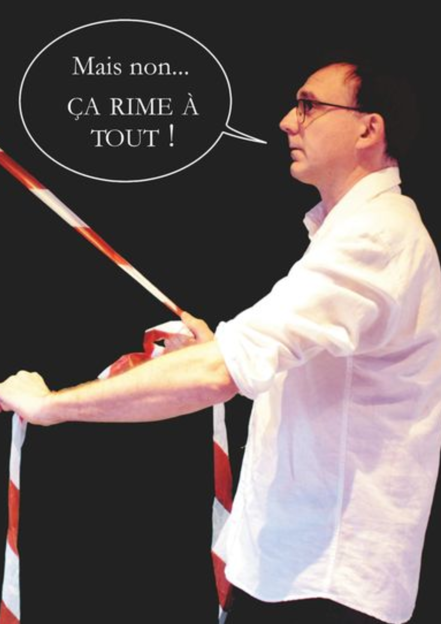 Affiche Hervé Elleouet devant tableau noir