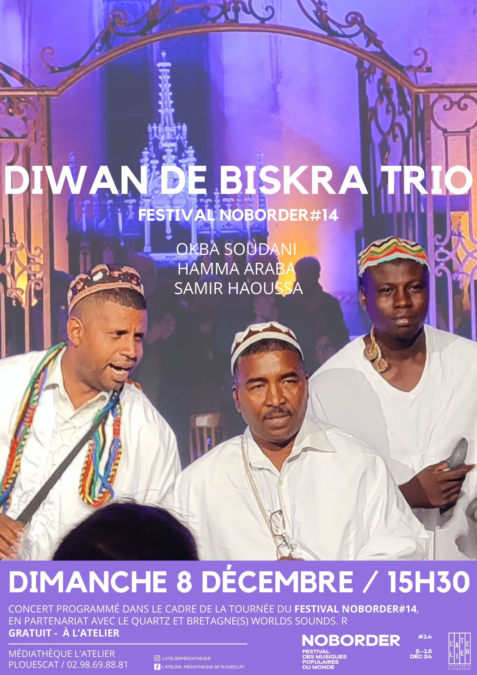 Affiche du concert du Diwan de Biskra Trio
