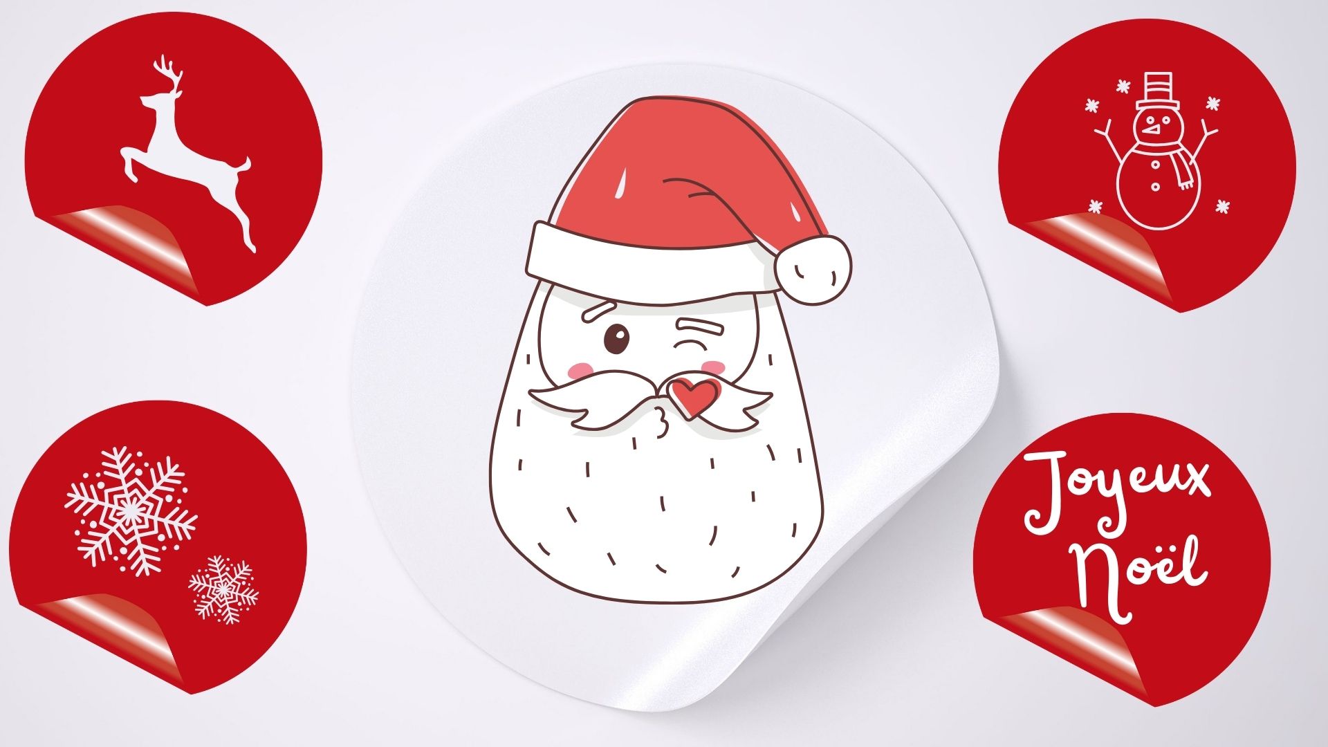 stickers  avec des personnages évoquant les fêtes de fin d'année