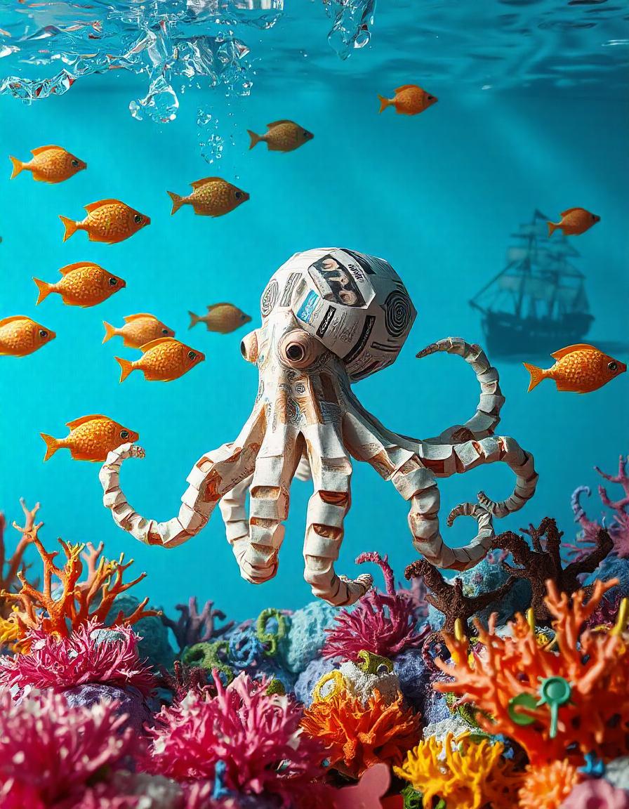 un univers sous marin en papier