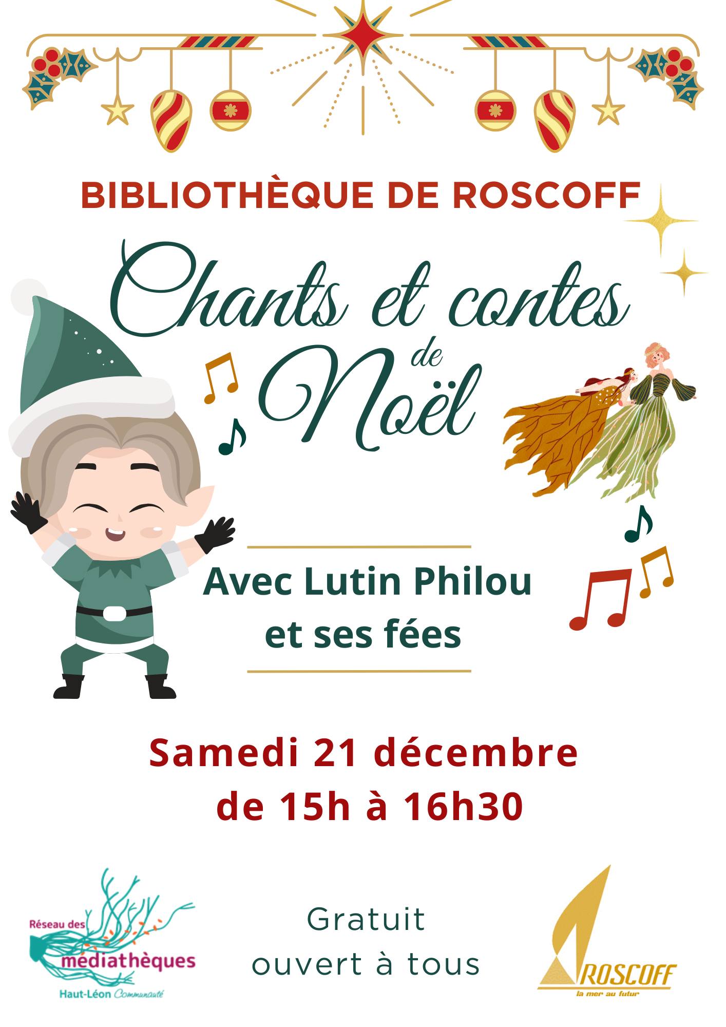 affiche avec lutin de NoÊL habillé en vert