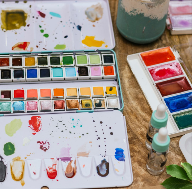 matériel couleurs aquarelle