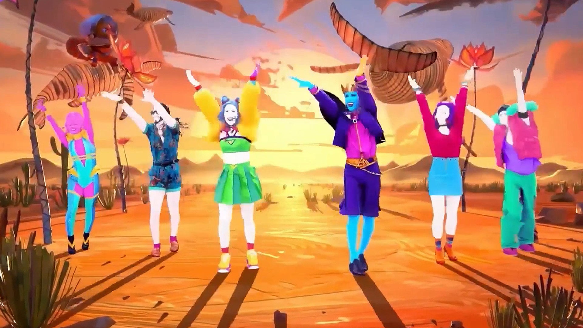 des personnages en couleur dansent