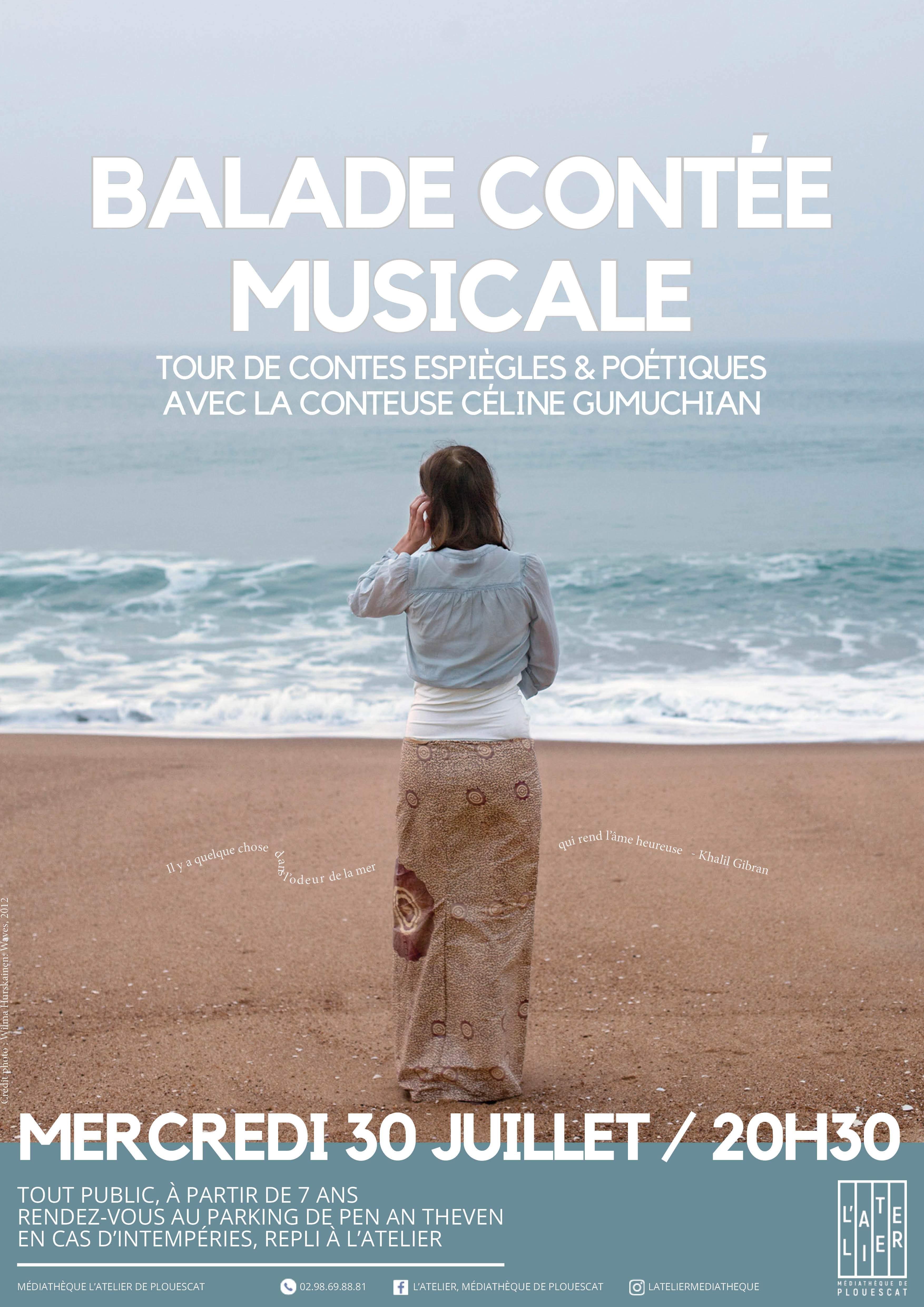 Affiche de la balade contée musicale au bord de la mer