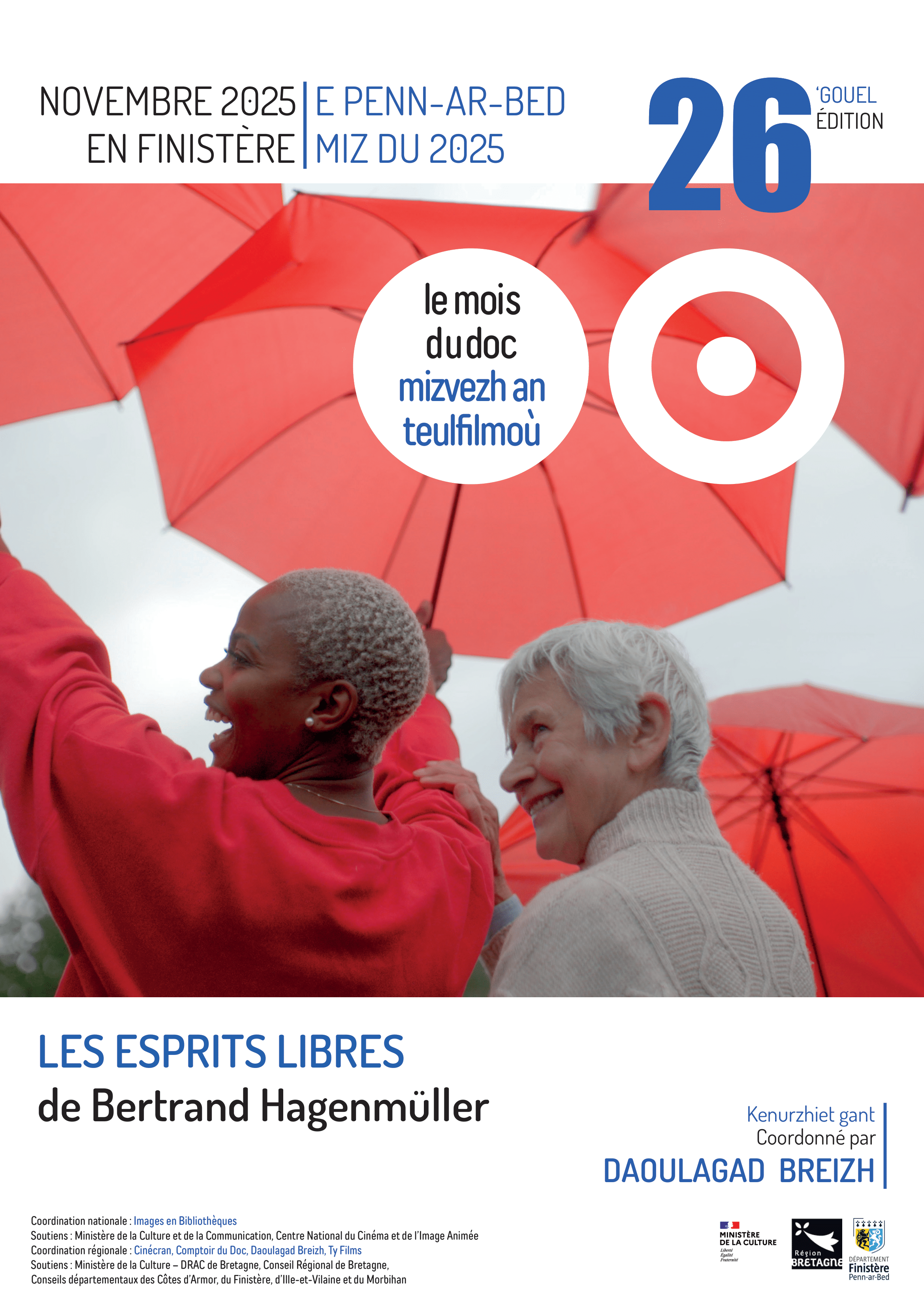 Affiche du Mois du Documentaire 2025 avec le film Les esprits Libres