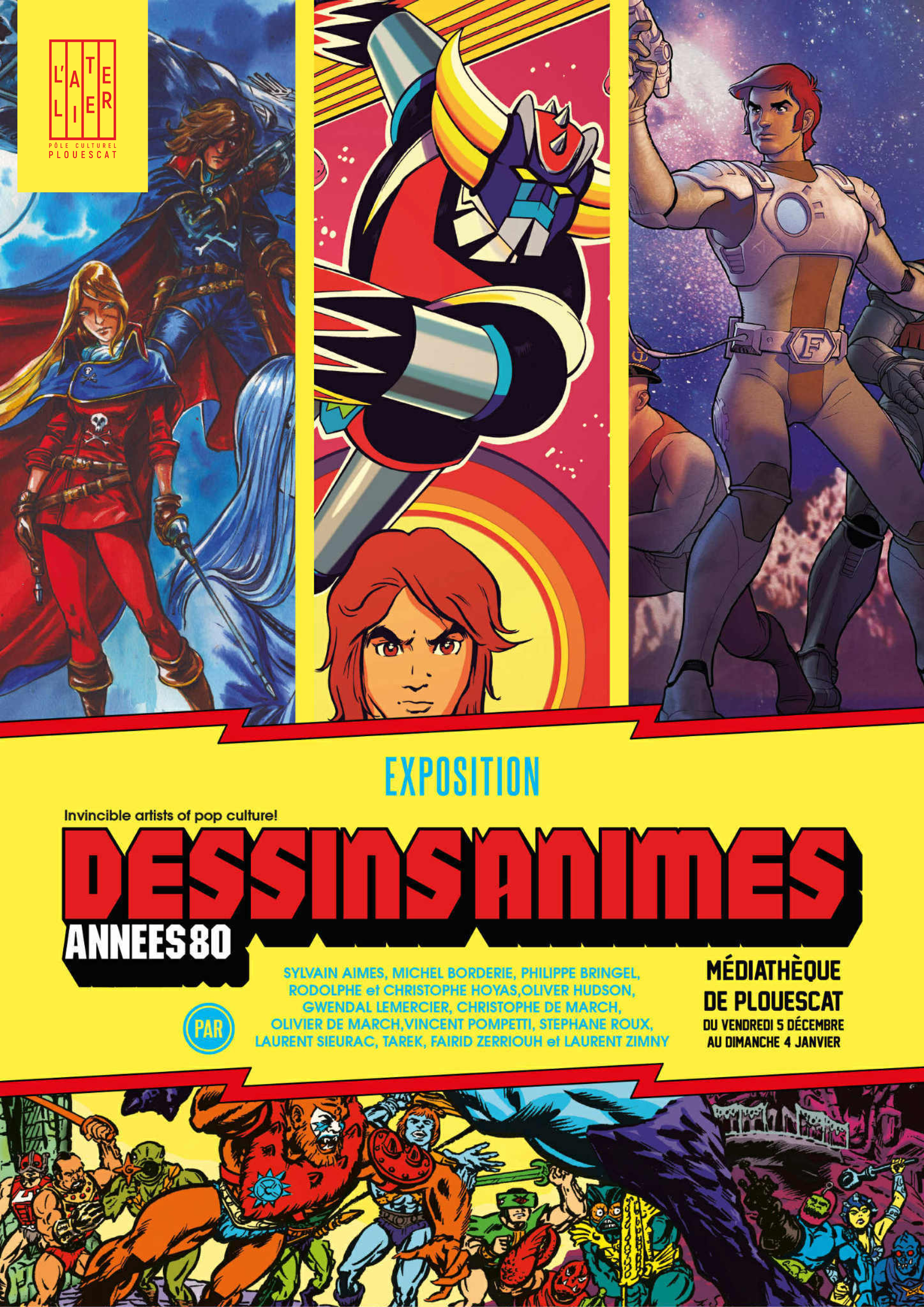 affiche de l'exposition dessins animés des années 80