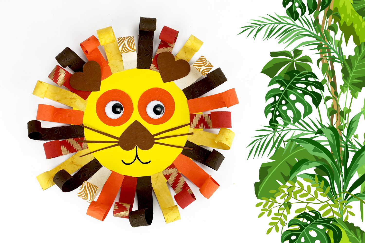 une tete de lion en papier