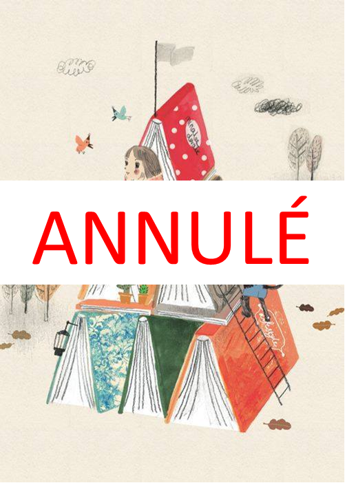 cabane de livres avec animaux