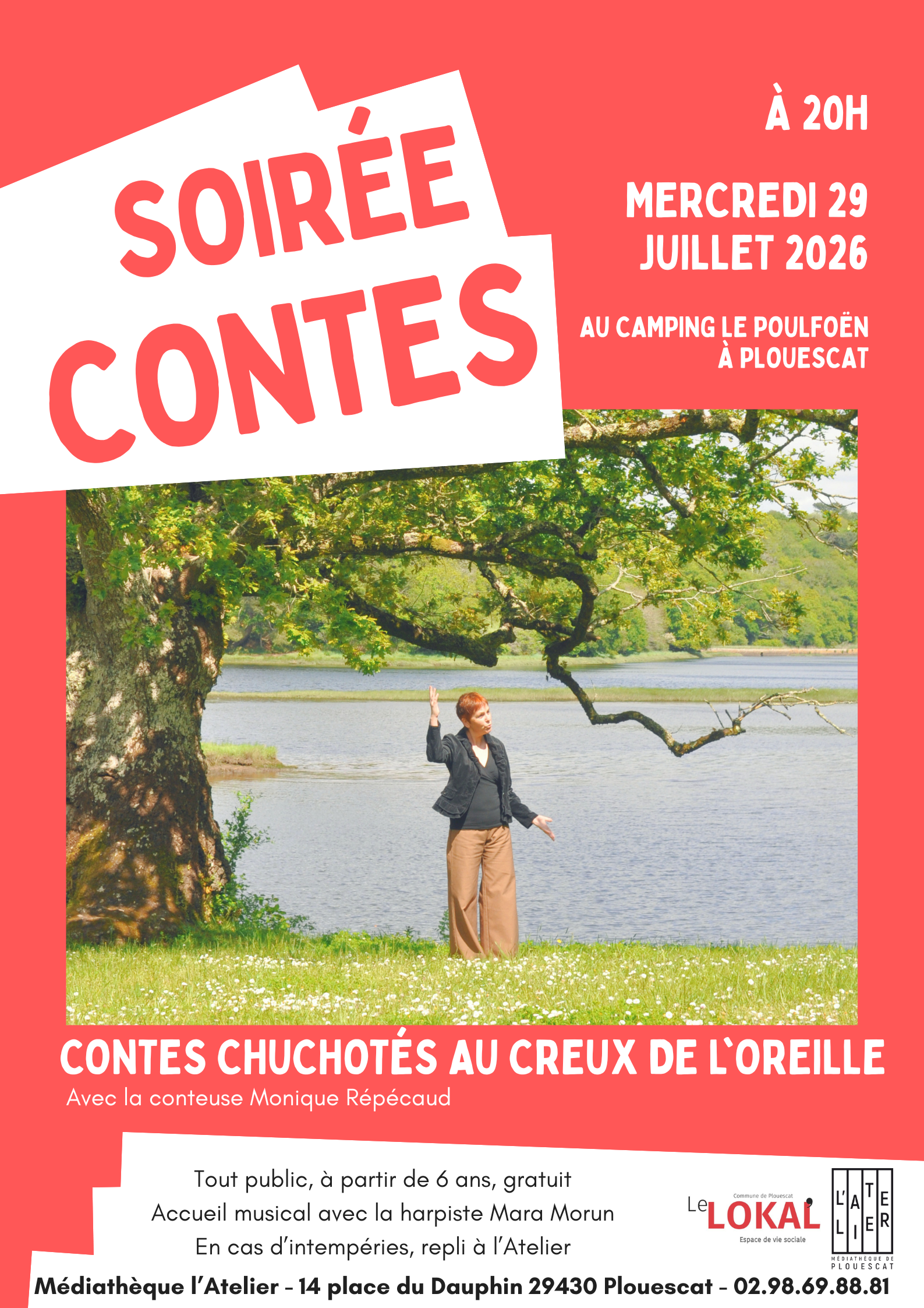 affiche de la soirée contes avec la conteuse Monique Répécaud