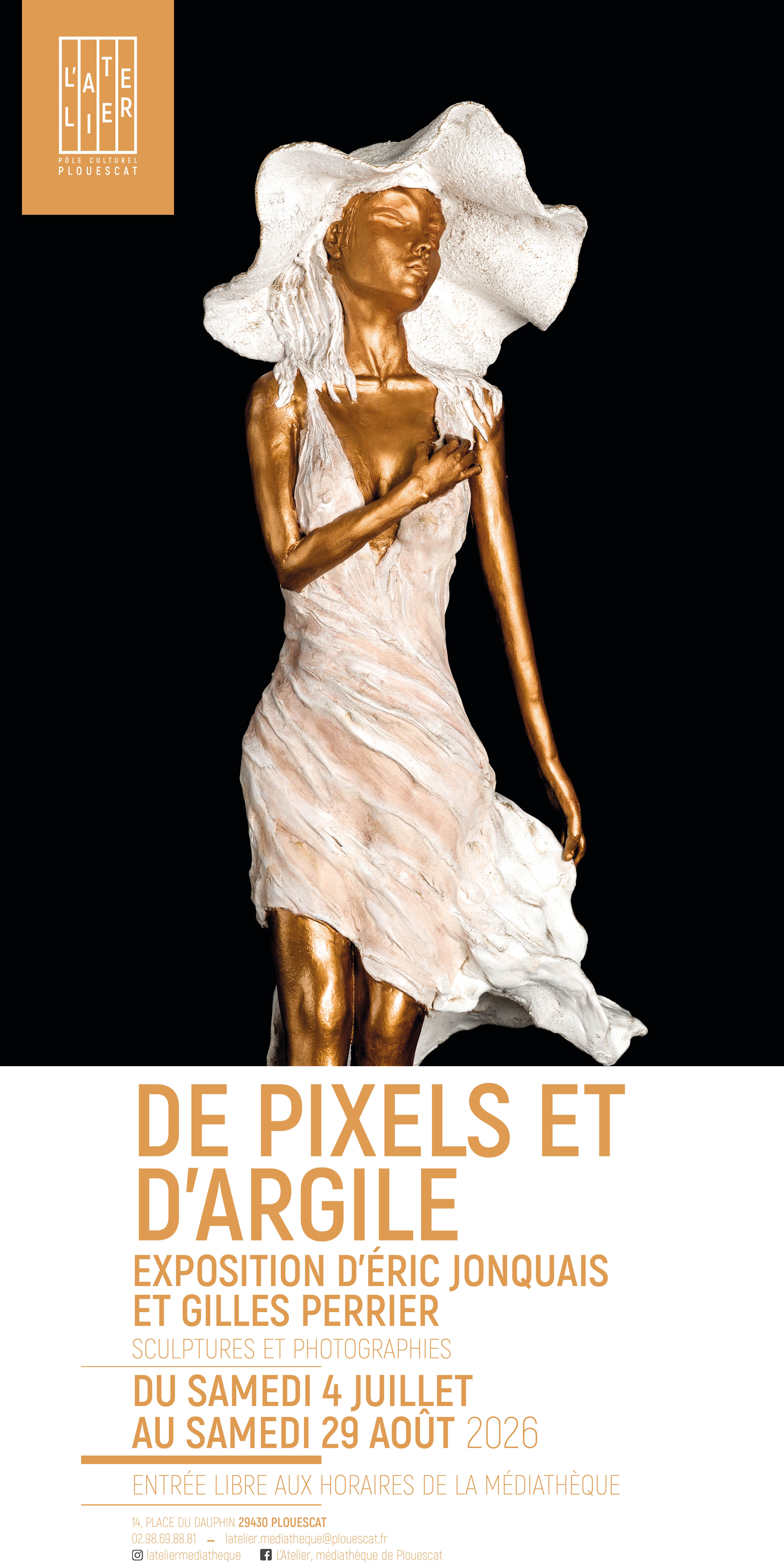 Affiche de l'exposition de pixels et d'argile 