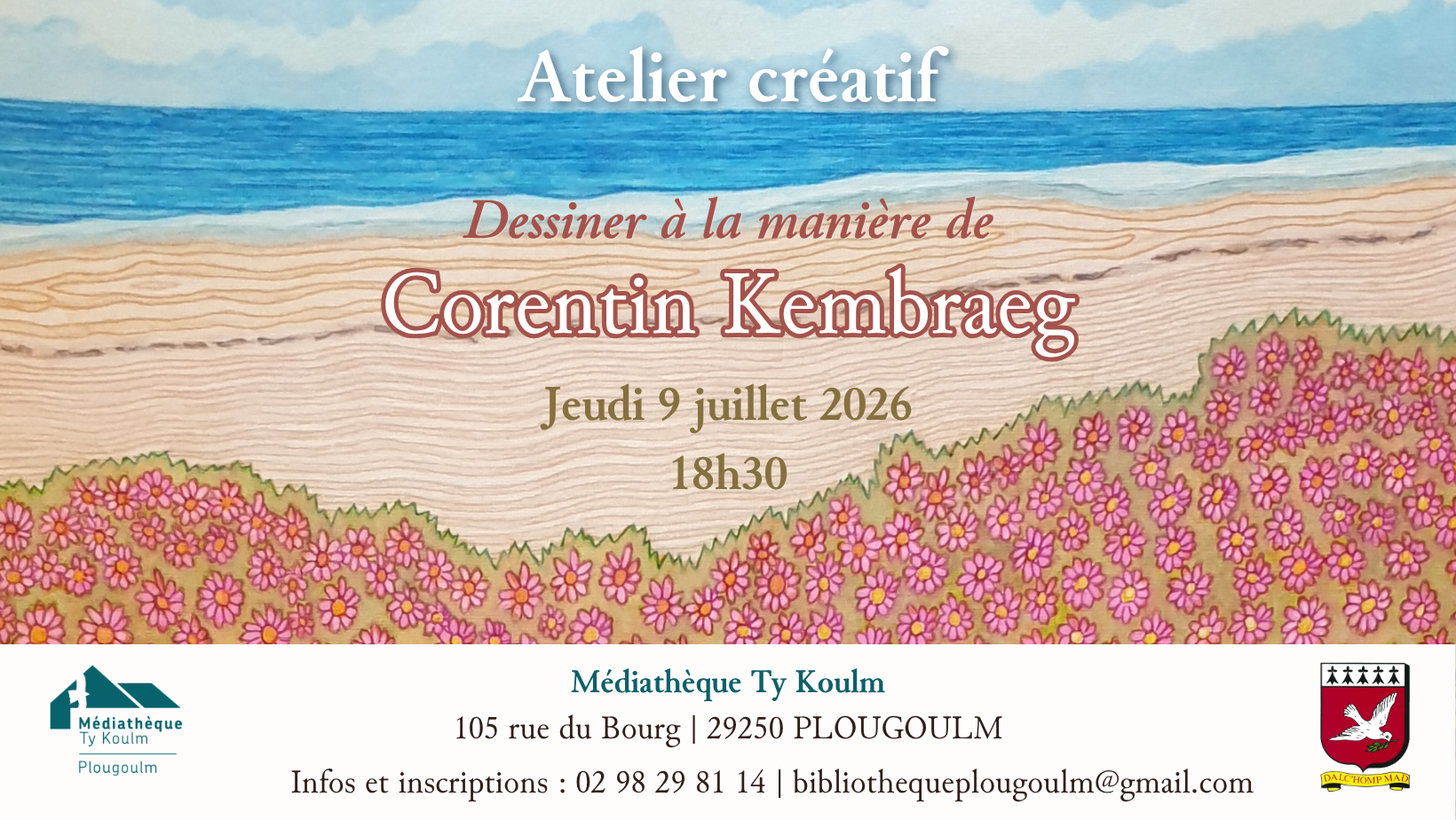 Affiche dune avec sénéçons