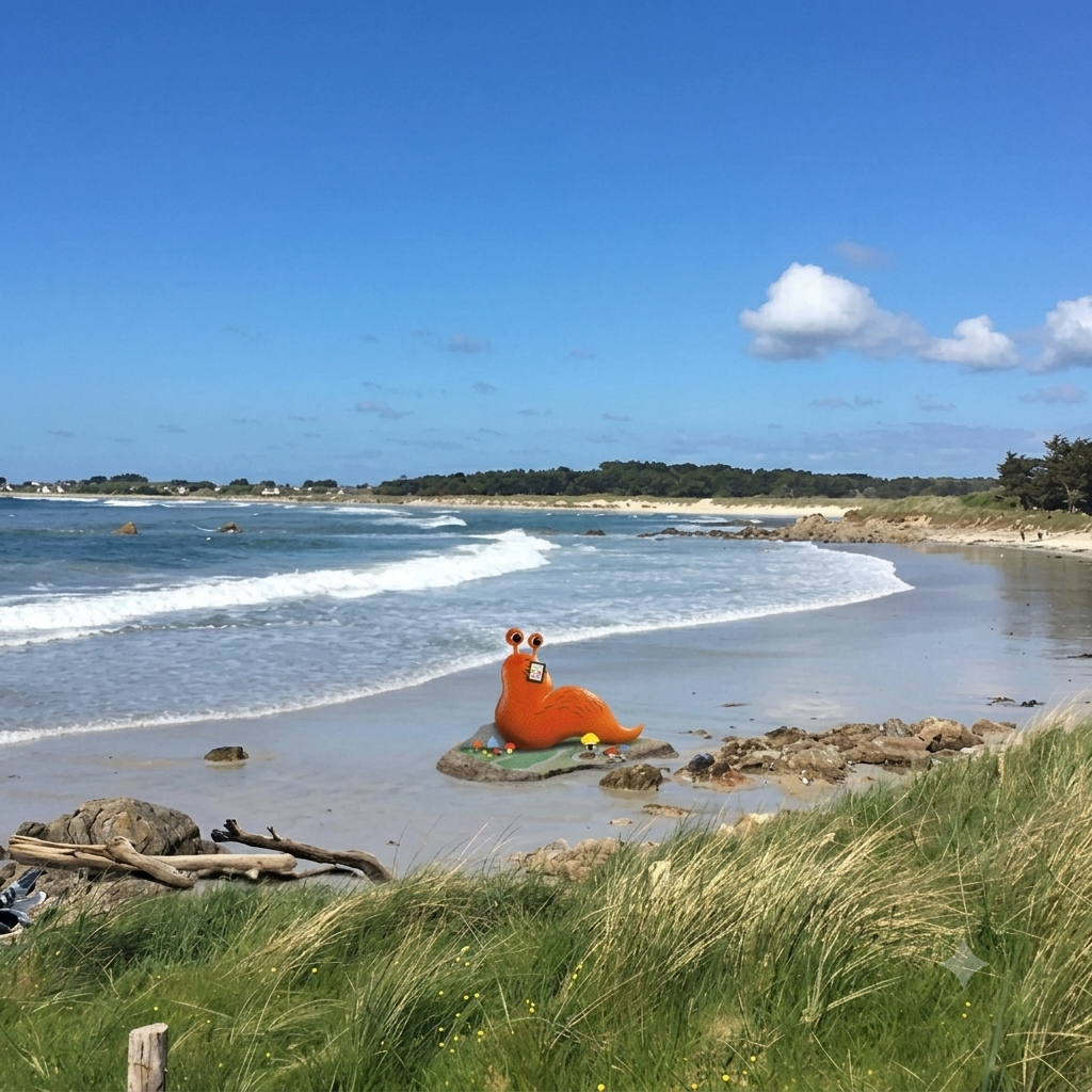 limace sur une plage