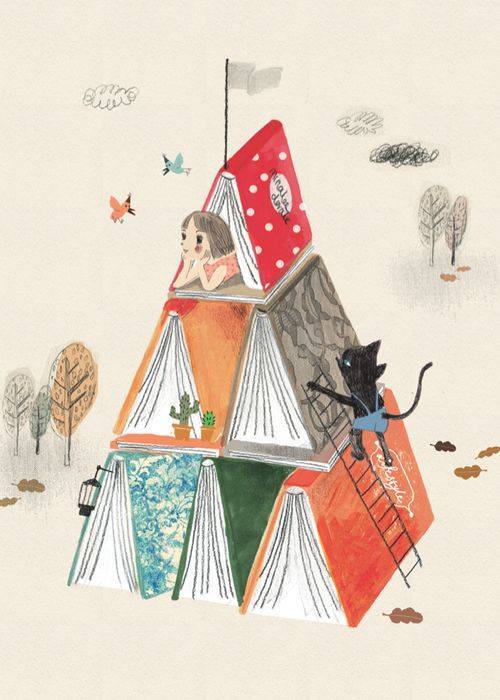 pile de livres en illustrations